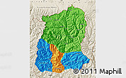 Political Map of Sikkim, shaded relief outside