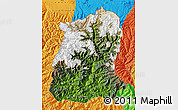 Satellite Map of Sikkim, political outside