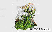 Satellite Map of Sikkim, single color outside