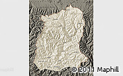 Shaded Relief Map of Sikkim, darken