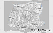 Gray Panoramic Map of Sikkim, single color outside