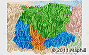 Political Panoramic Map of Sikkim, lighten