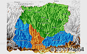 Political Panoramic Map of Sikkim, physical outside