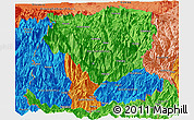 Political Panoramic Map of Sikkim, political shades outside