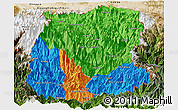 Political Panoramic Map of Sikkim, satellite outside
