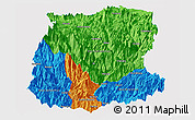 Political Panoramic Map of Sikkim, single color outside