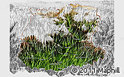 Satellite Panoramic Map of Sikkim, lighten, desaturated