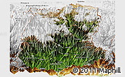 Satellite Panoramic Map of Sikkim, physical outside