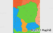 Political Simple Map of Sikkim, political shades outside