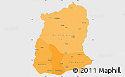 Political Shades Simple Map of Sikkim, single color outside