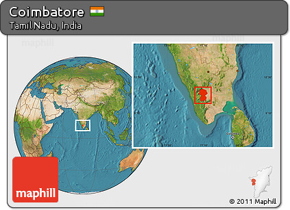 Satellite Location Map of Coimbatore