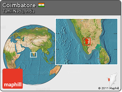 Satellite Location Map of Coimbatore