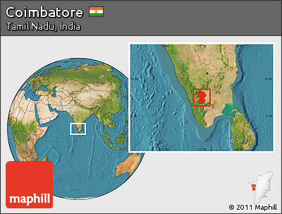 Satellite Location Map of Coimbatore