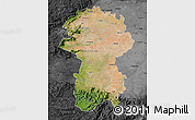 Satellite Map of Coimbatore, darken, desaturated