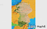 Satellite Map of Coimbatore, political outside