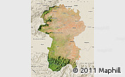 Satellite Map of Coimbatore, shaded relief outside