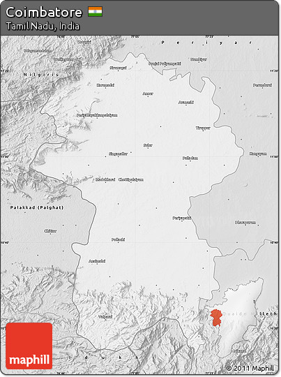 Silver Style Map of Coimbatore