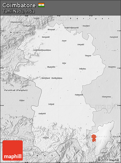 Silver Style Map of Coimbatore
