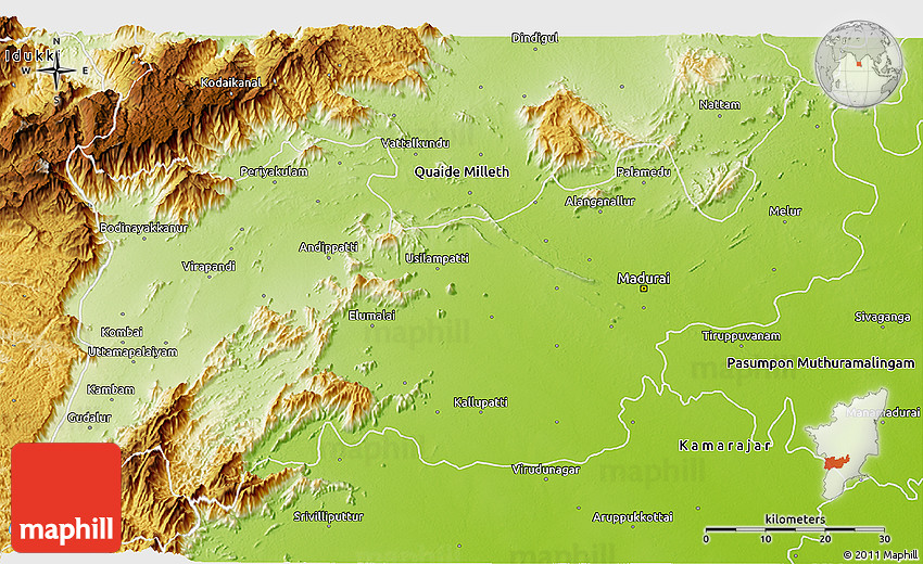 Physical 3D Map of Madurai