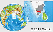 Physical Location Map of Madurai, highlighted country, highlighted parent region