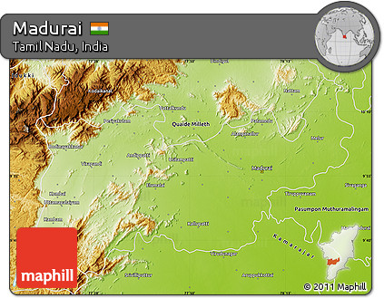 Physical Map of Madurai
