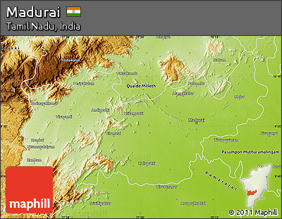 Physical Map of Madurai
