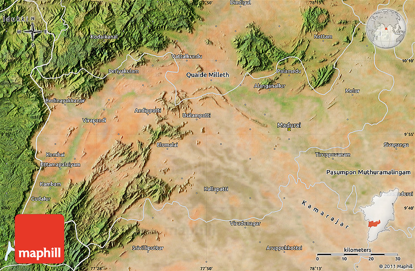 Satellite Map of Madurai