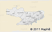 Classic Style 3D Map of Nilgiris, single color outside