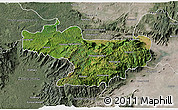 Satellite 3D Map of Nilgiris, semi-desaturated
