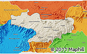 Shaded Relief 3D Map of Nilgiris, political outside