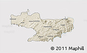 Shaded Relief 3D Map of Nilgiris, single color outside