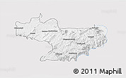 Silver Style 3D Map of Nilgiris, single color outside