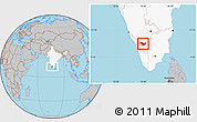 Gray Location Map of Nilgiris, highlighted country