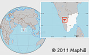 Gray Location Map of Nilgiris, highlighted parent region