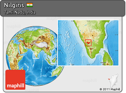 Physical Location Map of Nilgiris
