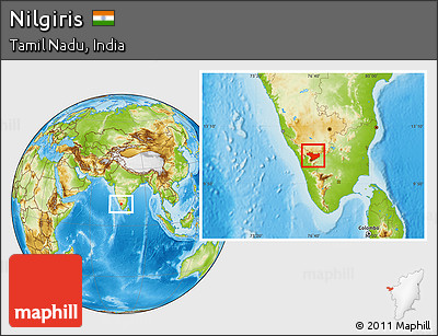 Physical Location Map of Nilgiris