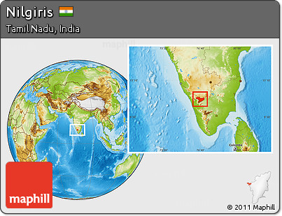 Physical Location Map of Nilgiris