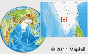Physical Location Map of Nilgiris, highlighted country