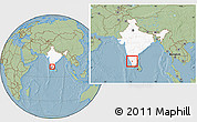 Savanna Style Location Map of Nilgiris, highlighted country, within the entire country, hill shading