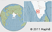Savanna Style Location Map of Nilgiris, highlighted country, hill shading
