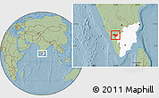 Savanna Style Location Map of Nilgiris, highlighted parent region, hill shading