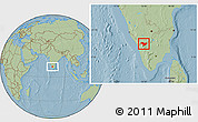 Savanna Style Location Map of Nilgiris, hill shading