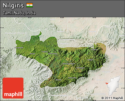 Satellite Map of Nilgiris, lighten