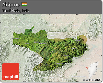 Satellite Map of Nilgiris, lighten