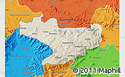 Shaded Relief Map of Nilgiris, political outside