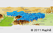 Political Panoramic Map of Nilgiris, physical outside