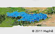 Political Panoramic Map of Nilgiris, satellite outside