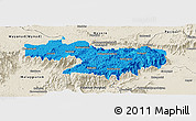 Political Panoramic Map of Nilgiris, shaded relief outside