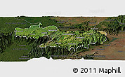 Satellite Panoramic Map of Nilgiris, darken