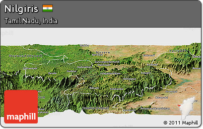 Satellite Panoramic Map of Nilgiris